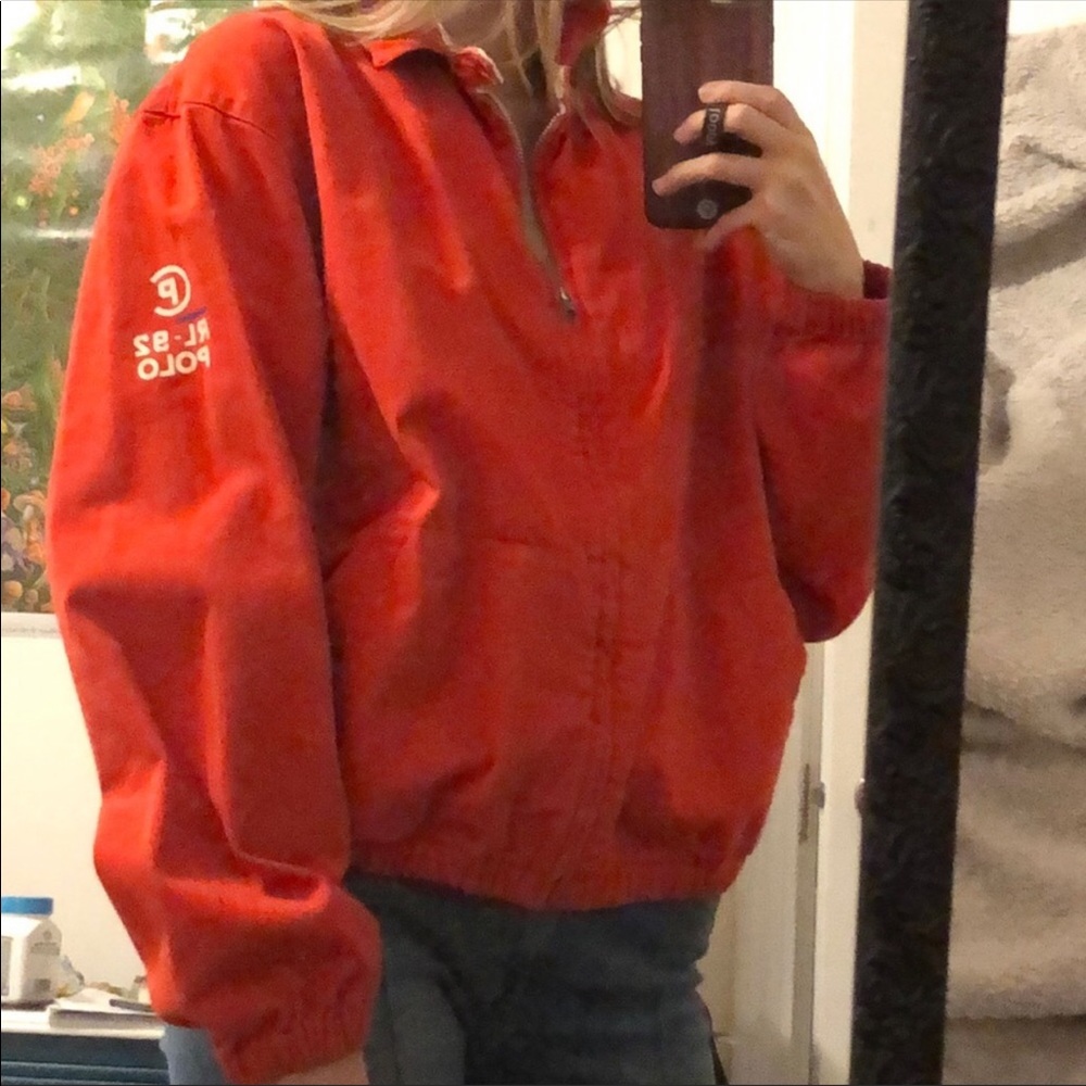 92’ Cherry Red Ralph Lauren Bomber Jacket